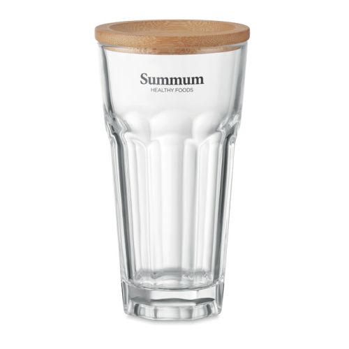 Glass with bamboo lid - Image 1